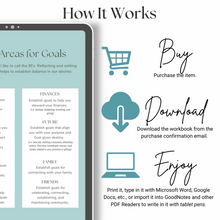 Load image into Gallery viewer, 12 Month Goal Setting &amp; Reflection Workbook